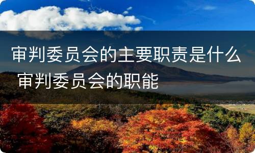 审判委员会的主要职责是什么 审判委员会的职能