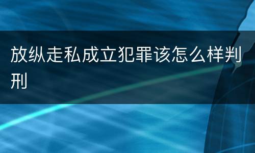放纵走私成立犯罪该怎么样判刑