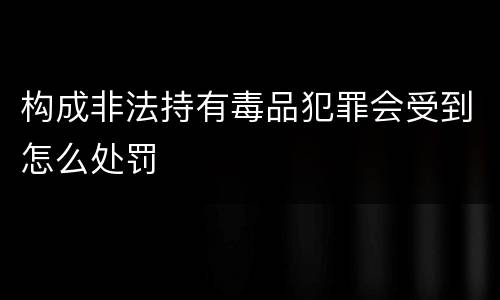 构成非法持有毒品犯罪会受到怎么处罚
