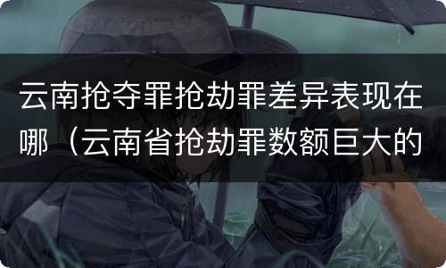 云南抢夺罪抢劫罪差异表现在哪（云南省抢劫罪数额巨大的标准）