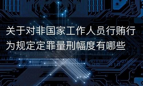 关于对非国家工作人员行贿行为规定定罪量刑幅度有哪些