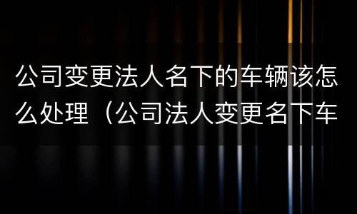 公司变更法人名下的车辆该怎么处理（公司法人变更名下车牌怎么处置）