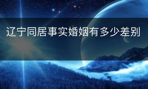 辽宁同居事实婚姻有多少差别