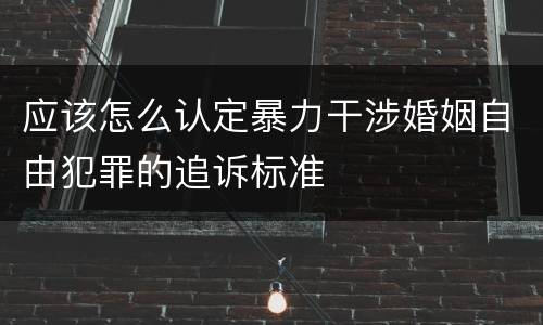 应该怎么认定暴力干涉婚姻自由犯罪的追诉标准
