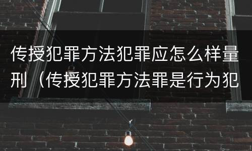 传授犯罪方法犯罪应怎么样量刑（传授犯罪方法罪是行为犯吗）