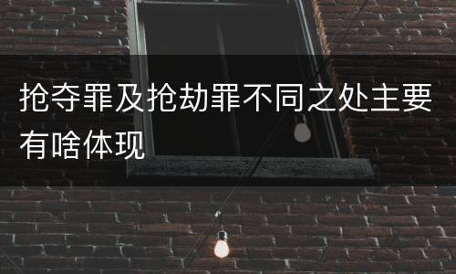 抢夺罪及抢劫罪不同之处主要有啥体现