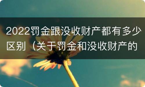 2022罚金跟没收财产都有多少区别(关于罚金和没收财产的司法解释)