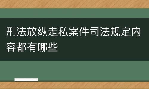 刑法放纵走私案件司法规定内容都有哪些