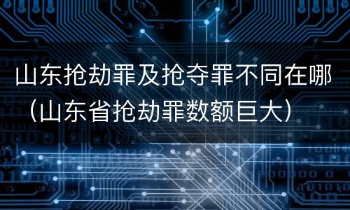山东抢劫罪及抢夺罪不同在哪（山东省抢劫罪数额巨大）