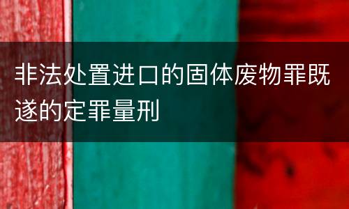 非法处置进口的固体废物罪既遂的定罪量刑