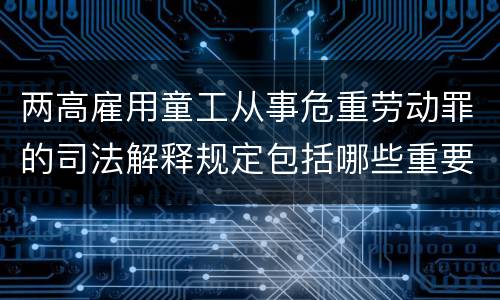 两高雇用童工从事危重劳动罪的司法解释规定包括哪些重要内容