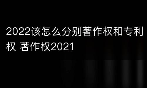2022该怎么分别著作权和专利权 著作权2021