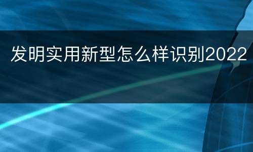 发明实用新型怎么样识别2022