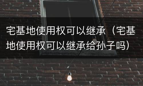 宅基地使用权可以继承（宅基地使用权可以继承给孙子吗）