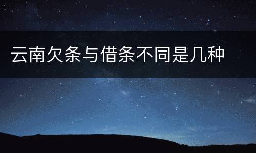 云南欠条与借条不同是几种