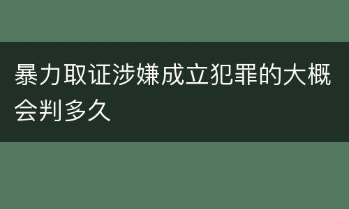 暴力取证涉嫌成立犯罪的大概会判多久