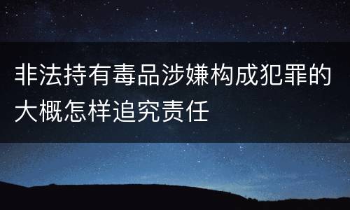 非法持有毒品涉嫌构成犯罪的大概怎样追究责任