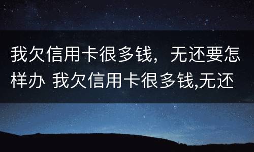 我欠信用卡很多钱，无还要怎样办 我欠信用卡很多钱,无还要怎样办理