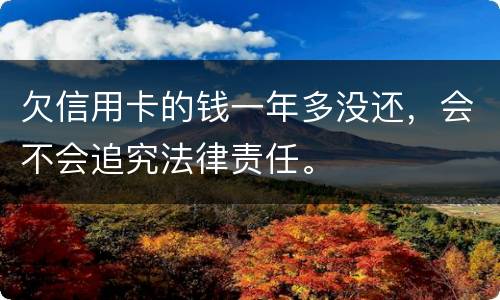 欠信用卡的钱一年多没还，会不会追究法律责任。