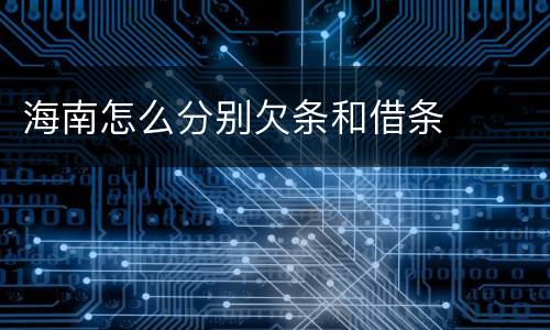 海南怎么分别欠条和借条