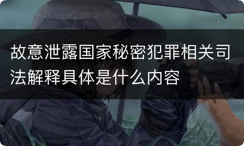 故意泄露国家秘密犯罪相关司法解释具体是什么内容