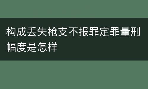 构成丢失枪支不报罪定罪量刑幅度是怎样