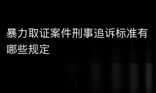 暴力取证案件刑事追诉标准有哪些规定
