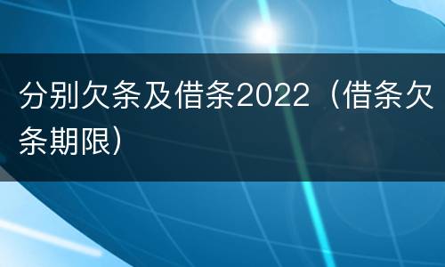 分别欠条及借条2022（借条欠条期限）
