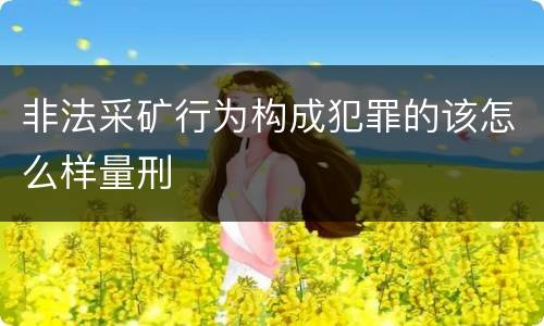 非法采矿行为构成犯罪的该怎么样量刑