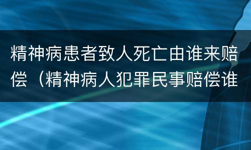精神病患者致人死亡由谁来赔偿（精神病人犯罪民事赔偿谁承担）