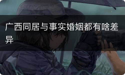 广西同居与事实婚姻都有啥差异