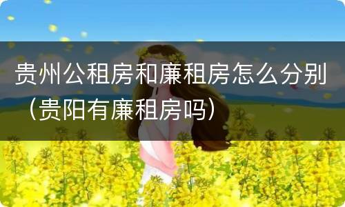 贵州公租房和廉租房怎么分别（贵阳有廉租房吗）