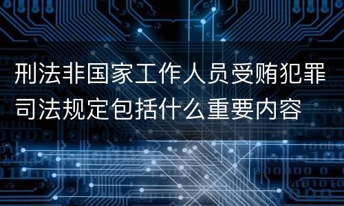 刑法非国家工作人员受贿犯罪司法规定包括什么重要内容