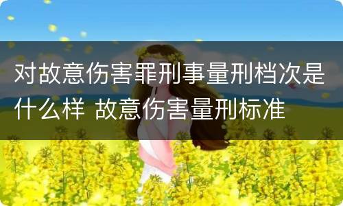 对故意伤害罪刑事量刑档次是什么样 故意伤害量刑标准