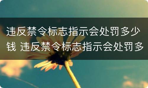 违反禁令标志指示会处罚多少钱 违反禁令标志指示会处罚多少钱啊