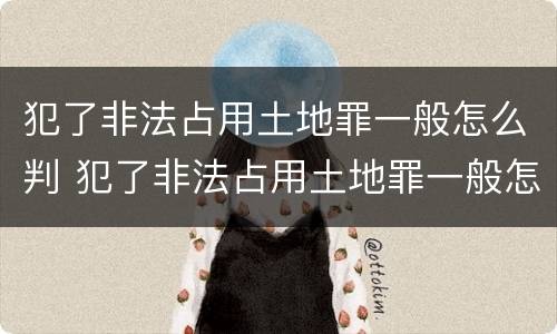 犯了非法占用土地罪一般怎么判 犯了非法占用土地罪一般怎么判决