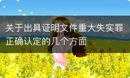 关于出具证明文件重大失实罪正确认定的几个方面