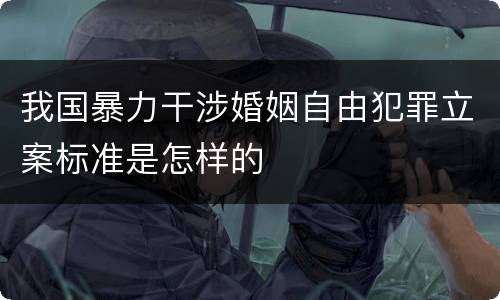 我国暴力干涉婚姻自由犯罪立案标准是怎样的
