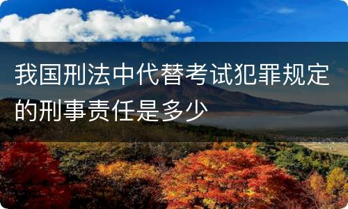 我国刑法中代替考试犯罪规定的刑事责任是多少