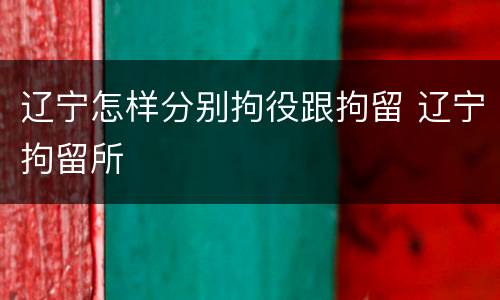 辽宁怎样分别拘役跟拘留 辽宁拘留所