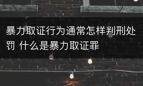 暴力取证行为通常怎样判刑处罚 什么是暴力取证罪