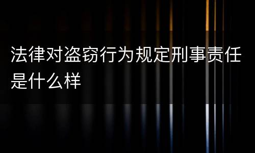 法律对盗窃行为规定刑事责任是什么样