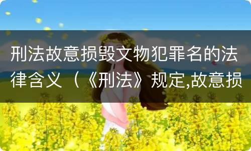 刑法故意损毁文物犯罪名的法律含义（《刑法》规定,故意损毁国家保护的珍贵文物）