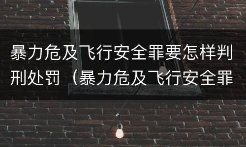 暴力危及飞行安全罪要怎样判刑处罚（暴力危及飞行安全罪的构成要件）
