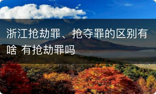 浙江抢劫罪、抢夺罪的区别有啥 有抢劫罪吗