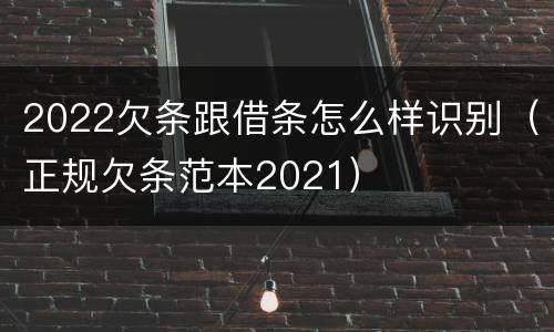 2022欠条跟借条怎么样识别（正规欠条范本2021）