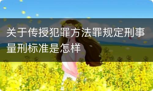 关于传授犯罪方法罪规定刑事量刑标准是怎样