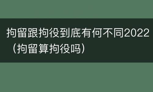 拘留跟拘役到底有何不同2022（拘留算拘役吗）