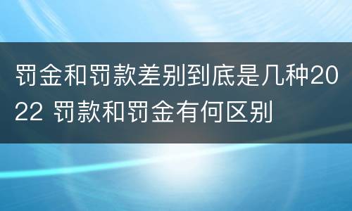 罚金和罚款差别到底是几种2022 罚款和罚金有何区别