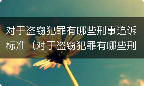 对于盗窃犯罪有哪些刑事追诉标准（对于盗窃犯罪有哪些刑事追诉标准呢）